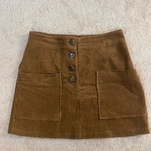 Corduroy Button Up Skirt Pink Lily